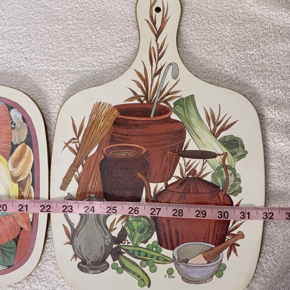 Vintage Harvest Bounty Melamine Cutting Boards Charcuterie Boards X2 - Picture 2 of 14